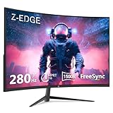 Z-Edge 27 Zoll Curved Gaming Monitor 280Hz (DP) 240Hz (HDMI) 1ms MPRT Full HD LED Monitor, 350cd/m² Helligkeit, 16:9 Curved Bildschirm, FreeSync, HDMI 2.0 & DisplayPort 1.2 - Schwarz (2025 Version)