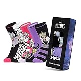 Disney Wadensocken Damen, Bunte Warme Socken Damen mit Motiv 5er-Pack - Freundin Geschenk (Lila Villains)