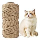 BUCOMTU Sisalseil für Kratzbaum, 6MM x 50M Katzenkratzbaum Spezial Ersatzseil, DIY Bastelmaterial, Hausgarten Dekoration Hanfseil