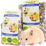 Mixerama Mittelhamster Basismischung - artgerechtes Hamsterfutter für Goldhamster Teddyhamster Mittelhamster ohne Pellets Kleintierfutter Alleinfutter