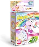 INKEE FOAMY UNICORN | Schaumige Badebombe Kinder in Einhorn Form, Badekugel 60g Rosa, Gelb & Lila, Kaugummi Duft, mit Mandelöl