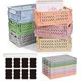 Aiuuee 6 Stücke Klappbox 25 x 16 x 10cm, Groß Faltbar Stabil Klappkiste Plastik, Stapelbar Klappkorb Kunststoff Aufbewahrungskorb für Küche Badezimmer Büro Kinderzimmer Schlafzimmer