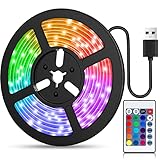 LED Strip 10m USB, RGB LED Streifen, Farbwechsel LED Lichterkette mit Fernbedienung, App-steuerung, Musikmodus, Timer-Einstellung, LED Band für Haus Schlafzimmer TV KücheDeko