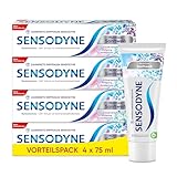 Sensodyne MultiCare Sanftweiß Zahnpasta, 4x75ml, tägliche Zahncreme mit Fluorid, für schmerzempfindliche Zähne