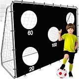 TRIZAND Fußballtor für Kinder & Erwachsene – 240 x 170 cm – mit Zielscheibe & Netz – stabile Metallkonstruktion – Schnellmontage für Garten, Training & Schule – Inkl. Bodenanker