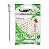 Dynatour Lignum Golf Tees Weiß 82mm - 12 Stück - Microwood mit Distance-Ring-System