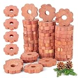 40 Stück Zedernholz Mottenringe Ringe, Natürlicher Zedernholz Ringe, Mottenschutz für Kleiderschrank, Zedernringe Mottenfalle für Schubladen Zimmer Kleiderschränke