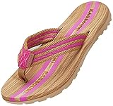 Damen Herren Zehentrenner Sommer Flip Flops Badelatschen Hausschuhe Pantoletten, Pink, 41 EU