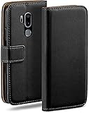 moex Klapphülle für LG G7 ThinQ / G7 Fit Hülle klappbar, Handyhülle mit Kartenfach, 360 Grad Schutzhülle zum klappen, Flip Case Book Cover, Vegan Leder Handytasche, Schwarz