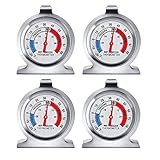 SameeHome Kühlschrankthermometer, 4 Stück, rote Anzeige, Thermometer für Gefrierschrank, Kühlschrank, Haken zum Aufhängen und Halterung