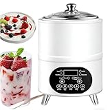 HuanSebesity Multifunktionale Joghurtmaschine,8lJoghurtbereiter für Den Gewerblichen Einsatz,Fermentierter Fruchtsaft Mit Zeitanzeige,Geeignet für Die Joghurtzubereitung in Größeren Mengen Black-8L