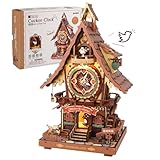 ROKR 3D Puzzle Kuckucksuhr Erwachsene, 3D Holzpuzzle Uhrenmodellbausätze, Geschenke und Dekoration für Erwachsene, Cuckoo Clock Mehrfarbig, LC901C
