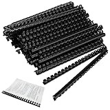 Cerioll Bindekämme, 18mm Plastikbinderücken, 100 Stück Bindungskämme Plastikbindung, Spiralbinderücken Set, Für A4 Dokumente, 21 Ringe, 18mm Durchmesser, 40 Blatt, Schwarz