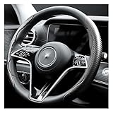 Carbonfaser Auto Lenkradbezug,Sicheres und Rutschfestes Auto Zubehör für Männer und Frauen,Universelle 38-Zentimetern-Auto Lenkradbezug,Lenkradscho für Autos,Tolle Geschenke (Schwarz)