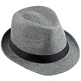 KYEYGWO Fedora-Hut Mode Filz Gangster Hüte für Mann und Frau, Trilby Snap breiter Krempe Vintage Style Dress Hut