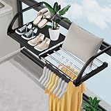 ADERTOS Wäschetrockner Heizkörper Ausziehbar Hängetrockner 43–73cm Breite Schwarz Klappbar Balkonwäschetrockner Stahl Kunststoff Wäschehänger Wäscheständer Heizung Wäschehalter für Kleindung Socken