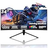 CronusPro 34 Zoll Curved Gaming Monitor, 21:9 UltraWide QHD (3440x1440), 165Hz, 1ms, HDR, Adaptive-Sync, sRGB 127%, 2X HDMI 2.0 | DisplayPort