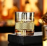 YOtat Altmodische Whiskygläser, modische Kristall-Whiskygläser, geformtes Glas, Geschenk für Freund, Vater, Männer, Set mit 2/4/6 Tassen (2 Tassen)