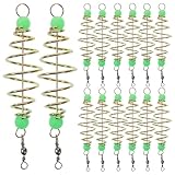 BESTonZON 36 Stück Kohlenstoffstahl Karpfen Futterspender mit Nachtleuchtenden Perlen Metall Köderfalle mit Federstruktur für Flusskrebs und Aalangeln