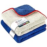 Glart 472PP Mikrofasertücher Auto 2er Set 40x40 cm – Trockentücher & Poliertücher für Autopflege, Lack, Cockpit, Glas – kratzfrei, streifenfrei, fusselfrei, Mikrofaser für Innen- & Außenreinigung