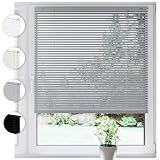 SONELLO Aluminium Jalousie 80cm x 100cm Silber Alu Jalousie Klemmfix ohne Bohren Sichtschutz Blendschutz Lichtschutz Sonnenschutz für Fenster und Türen