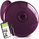 ZenOne Sports® Balance Kissen I Ballsitzkissen für Koordinations- & Rückentraining I Orthopädisches Sitzkissen I Luftkissen für Fitnesstraining inkl. Pumpe & Workout-Guide I Balancekissen