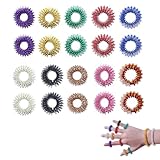 Lohill Akupressur Ring, 20 Stück Massageringe für Finger Akupressurring, Fingermassagering, Akupressurring Finger Set für Kinder, Erwachsene, Angstpatienten, Hoher Arbeitsdruck (10 Farben)