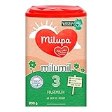 Milupa Milumil 3 – Folgemilch – Baby-Milchpulver – Nach dem 10. Monat – Passender Begleiter bei der Einführung fester Nahrung mit wichtigen Nährstoffen – Ohne Palmöl – 1 x 800 g