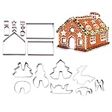Uikdjgu 18 StüCke 3D Lebkuchen Haus Edelstahl Weihnachten Szenario Ausstech Formen Set Form Fondant Cutter Backen Werkzeug