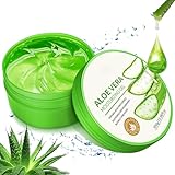 Aloe Vera Gel - 300ml Natürliche Aloe Vera Gesicht Gel, Aloe Vera Feuchtigkeitscreme für Gesicht und Körper - Beruhigend und Feuchtigkeitsspendend, Sonnenbrand und Akne, After Sun Gel Pflege