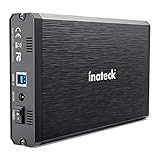 Inateck Festplattengehäuse für 3.5/2.5 Zoll HDD/SSD, SATA III Festplatten Adapter, Aluminium für optimale Wärmeabfuhr, 12V/2A Netzteil