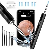 Ohrenschmalz Entferner Otoskop, Qimic WiFi Ohrreiniger, 1080P Ultradünne HD Drahtlos Wasserdicht Ohrenspiegel mit 3.5mm Linse und 6 LEDs für iPhone, iPad und Android-Smartphones