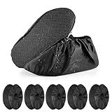 UVVRUR 10 Stück Schuhüberzieher Wasserdichte Schuhüberzüge Schuhüberzieher Mehrweg Wasserdichter Staubschutz Für Schuhe, Teppich Bodenschutz, die Hausreinigung (5 Paare Schwarz)