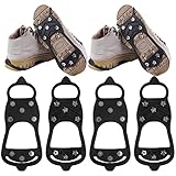 WBCBEC 2 Paar rutschfeste Greifer Spike Ice Traction Cleats Walk Traction Cleat Durable Ice Snow Grips für Schuhe, Stiefel mit 8 Stahlnieten Steigeisen