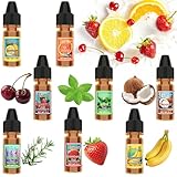 Flavour Drops - Fidton 8 Aromen Konzentrierte Lebensmittelaroma für Kuchen, Lebensmittelqualität Lebensmittel Aroma für Süßigkeiten, Getränke, Schleim, Kerzen, Seifen - 6 ml/Stück