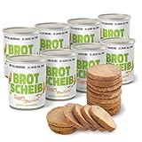 ration1 Roggen Mischbrot 8 x 350g, Dosenbrot 10 Jahre haltbar! Abgepacktes Brot in der Dose, Vegan & Laktosefrei. Einfach öffnen & essen, ideal für Camping, Outdoor, Festival oder Notfall Ausrüstung