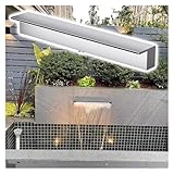 1 Stück Edelstahl-Wasserfall-Überlauf for Außenteiche – Kaskadenbrunnen-Auslass-Kit mit weichem Verbindungsrohr(Silver,20ft)