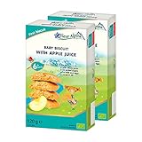 Fleur Alpine Babykekse mit Apfelsaft - 12 x 2 Leckere Babysnacks für den leckeren, glatten Frühstücksbrei oder den Snack für zwischendurch | Einfache Vollkorn-Snackkekse ohne Zuckerzusatz | 6 Monate