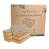 eplanita Natur Zelluloseschwamm und Sisalschwamm (6er-Pack) Bio Reinigungsschwamm, Küchenschwamm, Spülschwamm, Geschirrschwamm, Biologisch Abbaubar, Umweltfreundlich, Wiederverwendbar und Nachhaltig