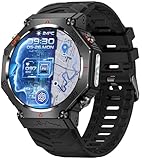 GPS Smartwatch Kompass Luftdruck Höhenmesser Telefonfunktion LED Taschenlampe Fitnessuhr Militär Armbanduhr für Abenteuer