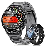 FITFLEX Smartwatch für Herren, mit Anrufen, Bluetooth, 750 mAh, 1,43 Zoll AMOLED-Display, Smartwatch mit 120 + Sportmodi, Kalorien/SpO2/Herzfrequenz-/Schlafmonitor für Android iOS