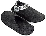 Pantoffelmann - Museumspantoffeln I Überziehbare Filzpantoffeln für Handwerker I Große Besucherhausschuhe aus Filz I Gästehausschuhe zum Schutz vor Schmutz & Kratzern I Waschbare Hausschuhe-Gäste