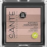 SANTE Naturkosmetik Natural Highlighter 01 Nude, Bronzer, mit lichtrefkletierenden Schimmerpigmenten für strahlende Highlights, natürlicher Glow, mit wertvolle Bio-Extrakten & Macadamiaöl, Vegan, 7g