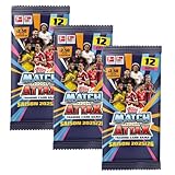 Match Attax Bundesliga Sammelkarten 2025/26 | 3X Booster Packs | Triple-Bundle mit je 12 Karten pro Pack | Fußball Trading Cards Sammelset