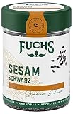 Fuchs Gewürze - Sesam schwarz ganz - nussiges Topping für Bowls, Salate oder zum Würzen von Nudelgerichten - natürliche Zutaten - 65 g in wiederverwendbarer, recyclebarer Dose