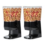 Tokokimo Müslispender, Zerkleinert Keine Cerealien Beim Ausgeben, 3,2 L Cereal Dispenser & Cornflakes Spender, Ideal Für Süßigkeiten, Nüsse, Bohnen, Granola（Schwarz, 2er-Set）