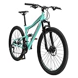 BIKESTAR Fully Mountainbike Shimano 21 Gang Schaltung, Scheibenbremse 27.5 Zoll Reifen | 17 Zoll Rahmen MTB Vollgefedert | Mint