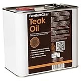 Furniture Clinic Teaköl -Teakholzöl für den Außenbereich - Holzschutz-Öl für Hartholz -Witterungsschutz, Holz-Versiegelung für Gartenmöbel - schnelltrocknend - natürlich-Mattes Finish - 2500ml