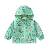 Bauchfreie Windjacke Frühling Winter Casual Winddicht Regendicht Jacke (Green, 3-4 Years)