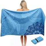 ELAKIRI Strandtuch XXL 90x180cm – Mikrofaser Badetuch Weich Hautfreundlich – Strandhandtuch/Beach Towel Saugfähiges Schnelltrocknendes – Schildkrötenmotiv Strandtücher – für Strand, Pool, Yoga